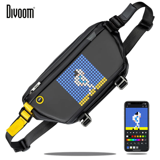 Divoom Waterproof Sling Bag Customizable Pixel Art Fashion Design
