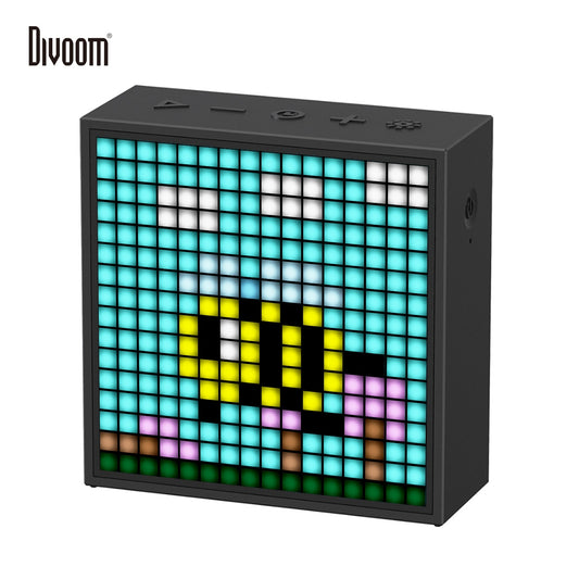 Divoom Timebox Evo Bluetooth Portable Speaker with Clock Alarm & Programmable LED Display for Pixel Art Creation