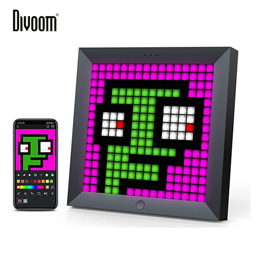 Divoom Pixoo Digital Photo Frame Alarm Clock with Pixel Art Programmable LED Display